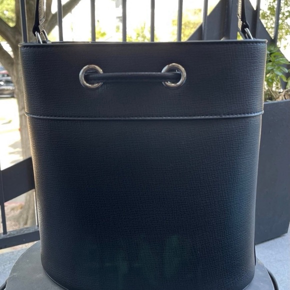 Karl Lagerfeld Black Drawstring Bucket Crossbody Bag - Picture 2 of 7